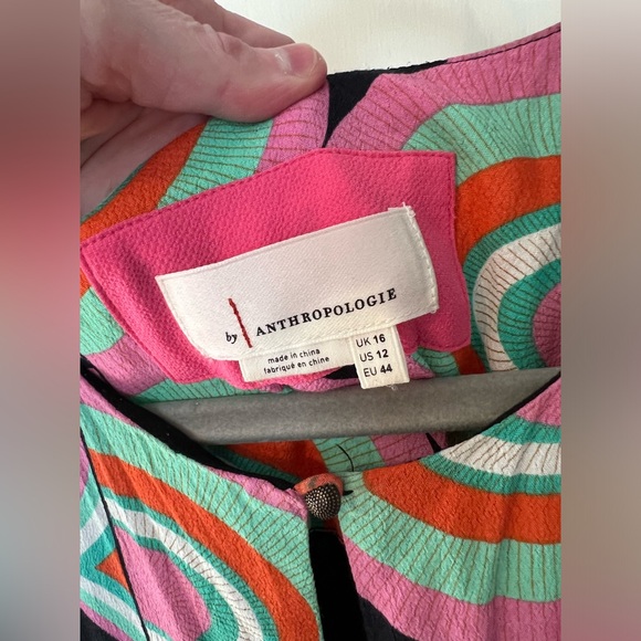 Anthropologie Kenzie Mod Retro Asymmetrical Midi Dress Size 12 - Picture 4 of 9